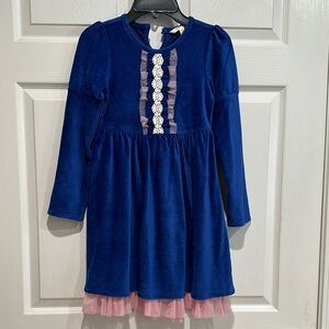 Matilda Jane Blue velvet and Pink Kids Dress